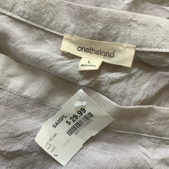 NWT Anthropologie Onetheland Square Neck 3/4 Flutter Sleeved Blouse Boho Top L - Picture 8 of 8